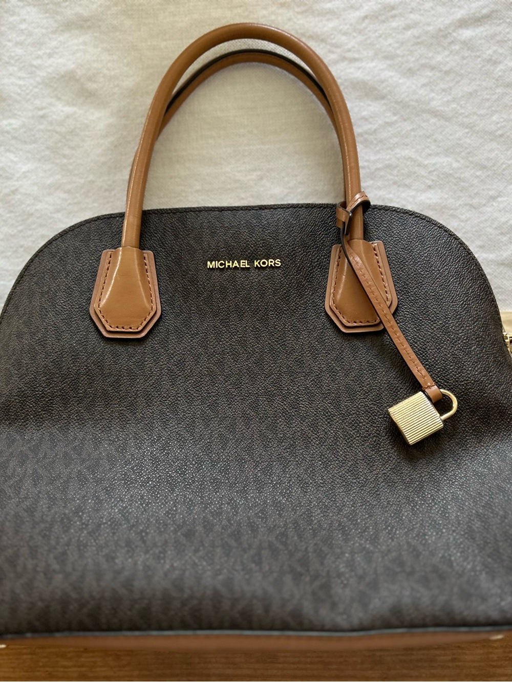 Michael Kors Brown and Tan Satchel Handbag